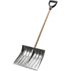 Aqbau aliumininis sniego kastuvas 50 cm su mediniu kotu ir D formos rankena LSA10