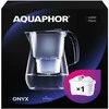 AQUAPHOR vandens filtras 4,2 l su MaxFOR+ kasete, stalo ąsotis, juodos spalvos, Onyx 212317