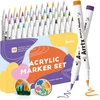 Arrtx akriliniai žymekliai su teptuko tipo antgaliais, 48 vnt., 1–6 mm, atsparūs vandeniui, AACM-0548E