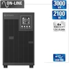 Atlantis UPS maitinimo šaltinis Online 3000 VA, 2100 W, metaliniame korpuse, žemas triukšmo lygis, 4 IEC, USB, LCD, A03-OP3002XLN