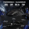 ATTACK SHARK belaidė žaidimų pelė R5 Ultra, 42 000 DPI, PAW3950MAX jutiklis, 8K bevielis, USB-C, Bluetooth, juoda