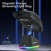 Attack Shark belaidė žaidimų pelė su magnetine įkrovimo stotele, optinis sensorius 22000 DPI, Bluetooth/2,4G, USB-C, X11 juoda