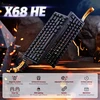 ATTACK SHARK laidinė magnetinė žaidimų klaviatūra X68 HE, 68 klavišai, 8000 Hz, RGB