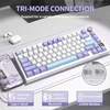 ATTACK SHARK mechaninė belaidė klaviatūra X820Ultra, 75 %, RGB, Bluetooth, 2,4 GHz, USB-C