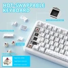 ATTACK SHARK mechaninė žaidimų klaviatūra X85PRO, 75 %, Bluetooth, RGB, balta