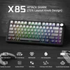 ATTACK SHARK mechaninė žaidimų klaviatūra X85, belaidė, 75 %, RGB, 5000 mAh