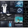 Attack Shark X3 belaidė žaidimų pelė, 49 g, 26000 DPI, Bluetooth, balta