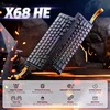 ATTACK SHARK žaidimų klaviatūra su magnetiniais jungikliais, 8000 Hz, RGB, X68 HE