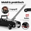 AUTORIA automobilinis hidraulinis domkratas 2,5 t, minimalus aukštis 85 mm, su gumomis ir lagaminu, ATCJ2500LIGHTGREY