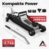 AUTORIA automobilinis hidraulinis domkratas 2,5 t, minimalus aukštis 85 mm, su gumomis ir lagaminu, ATCJ2500LIGHTGREY