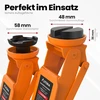 AUTORIA hidraulinis automobilinis domkratas 2,5 t, ekstra plokščias su transportavimo lagaminu, 85–385 mm