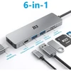 B3 BIGTHREE USB-C šakotuvas 6 viename su 4K HDMI, 55 W PD ir SD/TF kortelių skaitytuvu TC059