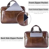 BAGZY natūralios odos vyriška kompiuterio rankinė 15.6" su diržu, 40 × 29 × 9 cm, 2BSTZP=0001=Brown