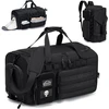 BAGZY taktinė kelioninė sportinė kuprinė 40 l, vandeniui atspari, su batų skyriumi, juoda B460