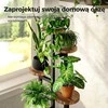 Bamworld 5 lygių metalinis kampinis augalų stovas gėlių vazonams, rudas, vidaus naudojimui