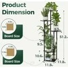 Bamworld 6 lygių metalinis kampinis gėlių stovas su medinėmis lentynomis, juodas, 130 cm