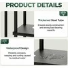 Bamworld 6 lygių metalinis kampinis gėlių stovas su medinėmis lentynomis, juodas, 130 cm