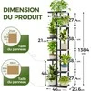 Bamworld 7 pakopų metalinis vazonų stovas su MDF lentynomis, dažytas, juodas