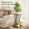 Bamworld dviejų lygių metalinis kampinis augalų stovas su MDF lentynomis, juodas, TM02-5T-BR