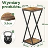 Bamworld dviejų lygių metalinis kampinis augalų stovas su MDF lentynomis, juodas, TM02-5T-BR