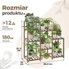Bamworld medinė augalų lentyna, 7 vazonų laikiklis, karbonizuotas eukaliptas, 81,3 × 30 × 86,4 cm