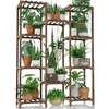Bamworld medinė kabanti gėlių lentyna, 10 lygių, 76x30x108 cm, eukalipto medis, plst-02U