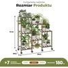 Bamworld medinis augalų stovas su 3 lygiais, 7 vazonams, su ratukais, 86,3 × 81,3 × 30 cm