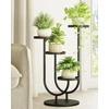 Bamworld metalinis augalų stovas, 4 lygių, matinis juodas, kampinis, MYAU-T06-B