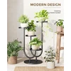 Bamworld metalinis augalų stovas, 4 lygių, matinis juodas, kampinis, MYAU-T06-B