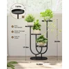 Bamworld metalinis augalų stovas, 4 lygių, matinis juodas, kampinis, MYAU-T06-B