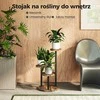 Bamworld trijų lygių kampinis metalinis ir medinis augalų stovas vidaus naudojimui, juodas