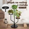 Bamworld trijų lygių metalinis augalų stovas kampui, juodas, vidaus ir lauko naudojimui