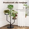 Bamworld trijų lygių metalinis augalų stovas kampui, juodas, vidaus ir lauko naudojimui