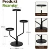 Bamworld trijų lygių metalinis augalų stovas kampui, juodas, vidaus ir lauko naudojimui