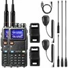 BAOFENG dviejų dažnių PMR radijo stotelės UV-5RM Plus, 10 W, 2500 mAh, juodos, 2 vnt.