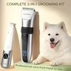 BARBERBOSS gyvūnų kailio kirpimo mašinėlių rinkinys 2 viename, USB, QR-9111