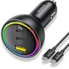 Baseus automobilinis įkroviklis 152.5 W su 2 USB-C, USB-A, RGB ir 100 W USB-C laidu BSCC-ZX-CCL