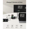 Baseus įkrovimo stotelė su 2 AC lizdais, 67 W USB-C ir Qi2 15 W belaidžiu įkrovimu