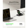 Baseus įkrovimo stotelė su 2 AC lizdais, 67 W USB-C ir Qi2 15 W belaidžiu įkrovimu