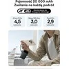 Baseus QPow3 išorinis powerbankas 20000 mAh, 45 W, su įmontuotais USB-C kabeliais