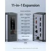 Baseus Spacemate WIN 11‑in‑1 USB‑C dokinė stotelė, 2x HDMI, DP, 100 W PD, 10 Gb/s, pilka