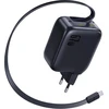 Baseus USB-C tinklo įkroviklis 67 W su ištraukiamu 80 cm kabeliu, GaN6, Enercore