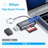 Beikell atminties kortelių skaitytuvas USB-C ir USB 3.0, du lizdai, iki 5 Gb/s, B6310