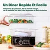 Garų puodas BELLA elektrinis garintuvas su dviem lygiais, nuimama baze, 7 l talpa, juodas