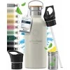 Bemaxx ACTIVE FLASK Nerūdijančio plieno gertuvė su šiaudeliu 950 ml, balta