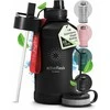 Bemaxx ACTIVE FLASK Nerūdijančio plieno gertuvė su šiaudeliu 2200 ml, juoda