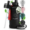 Bemaxx ACTIVE FLASK Nerūdijančio plieno gertuvė su šiaudeliu 2200 ml, juoda