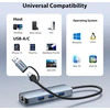 BENFEI USB-C į Gigabit Ethernet adapteris su 3 USB 3.0 jungtimis, 5 Gb/s, 000386grey