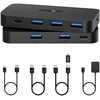 BENFEI USB perjungiklis 2 kompiuteriams su 3 USB 3.0 ir USB-C, 5 Gb/s, 000376black