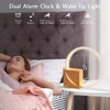 blonbar naktinė stalinė LED lempa 10 W su USB įkrovimu ir žadintuvu AJ300F